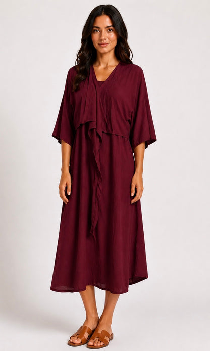 Ref 13 : Ensemble Robe Fluide et Gilet Noué